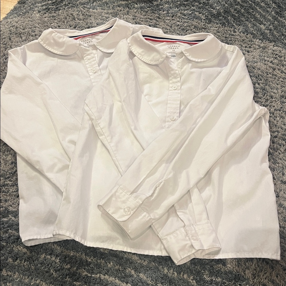 French Toast White Collared Shirt - 2 pack